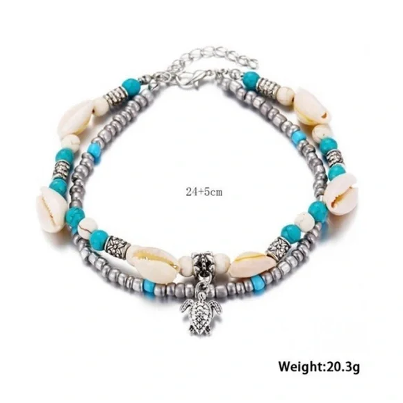 Bohemian Hawaiian Sea Tortoise Anklet - Picture 4 of 6